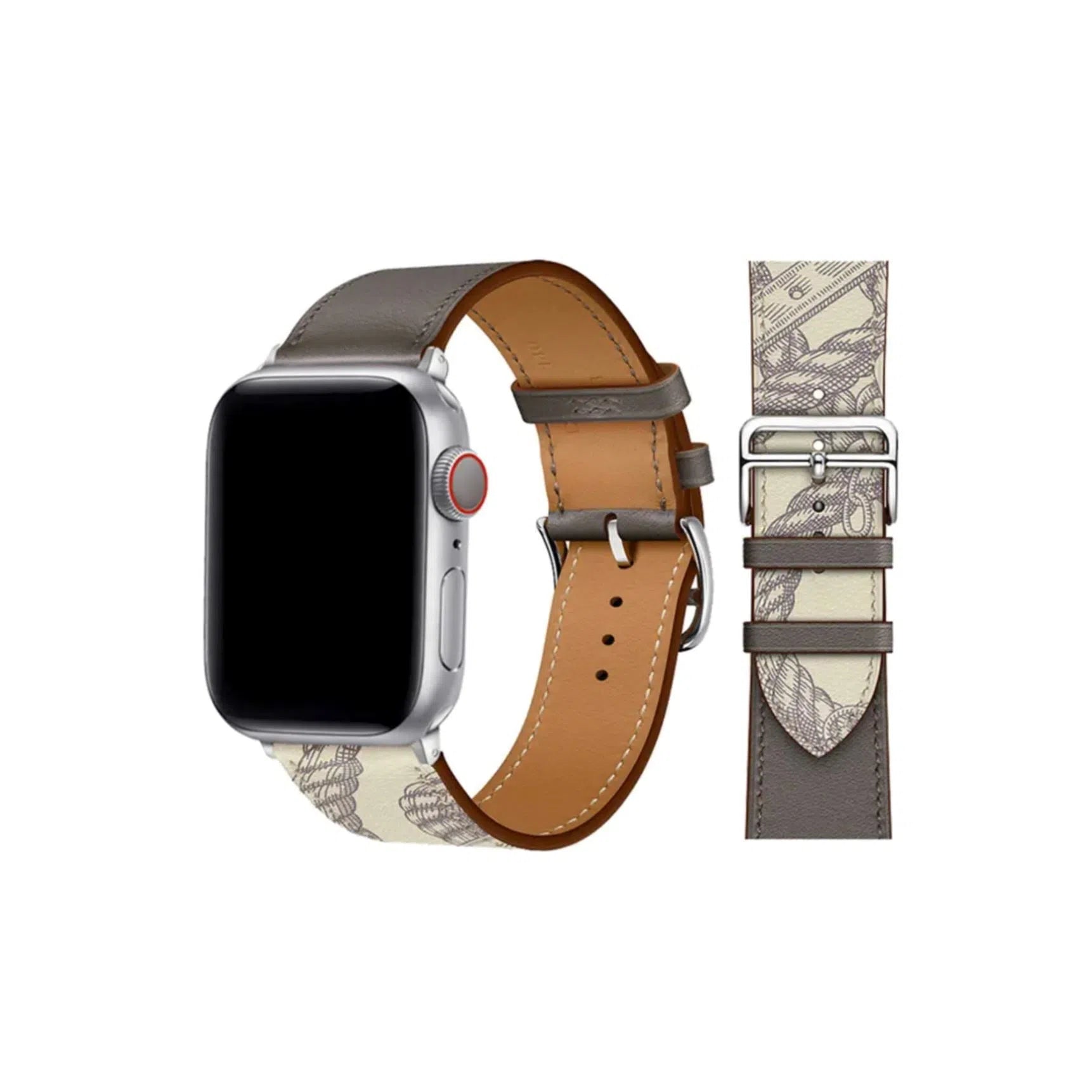 Curea Ceas Apple Watch Leather Grey Design Seria 5/6/7/8/9 Ultra (Piele Gri) MOFT
