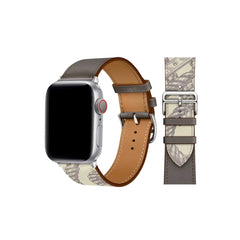 Curea Ceas Apple Watch Leather Grey Design Seria 5/6/7/8/9 Ultra (Piele Gri) MOFT