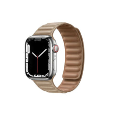 Curea Ceas Apple Watch Leather Khaki Seria 5/6/7/8/9 Ultra (Piele Khaki) MOFT