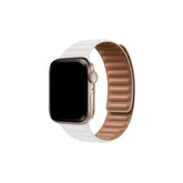 Curea Ceas Apple Watch Leather White Seria 5/6/7/8/9 Ultra (Piele Alba) MOFT