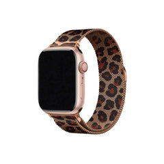 Curea Ceas Apple Watch Milanese Leopard Print Seria 5/6/7/8/9 Ultra Metalica Anca's Store