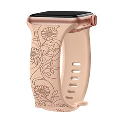 Curea Ceas Apple Watch Silicon Flowers Milk Tea Anca's Store