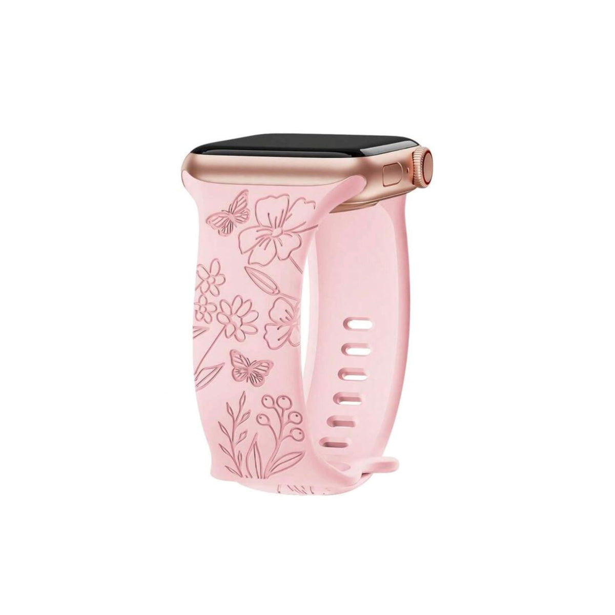 Curea Ceas Apple Watch Flower Silicone Pink Anca's Store 