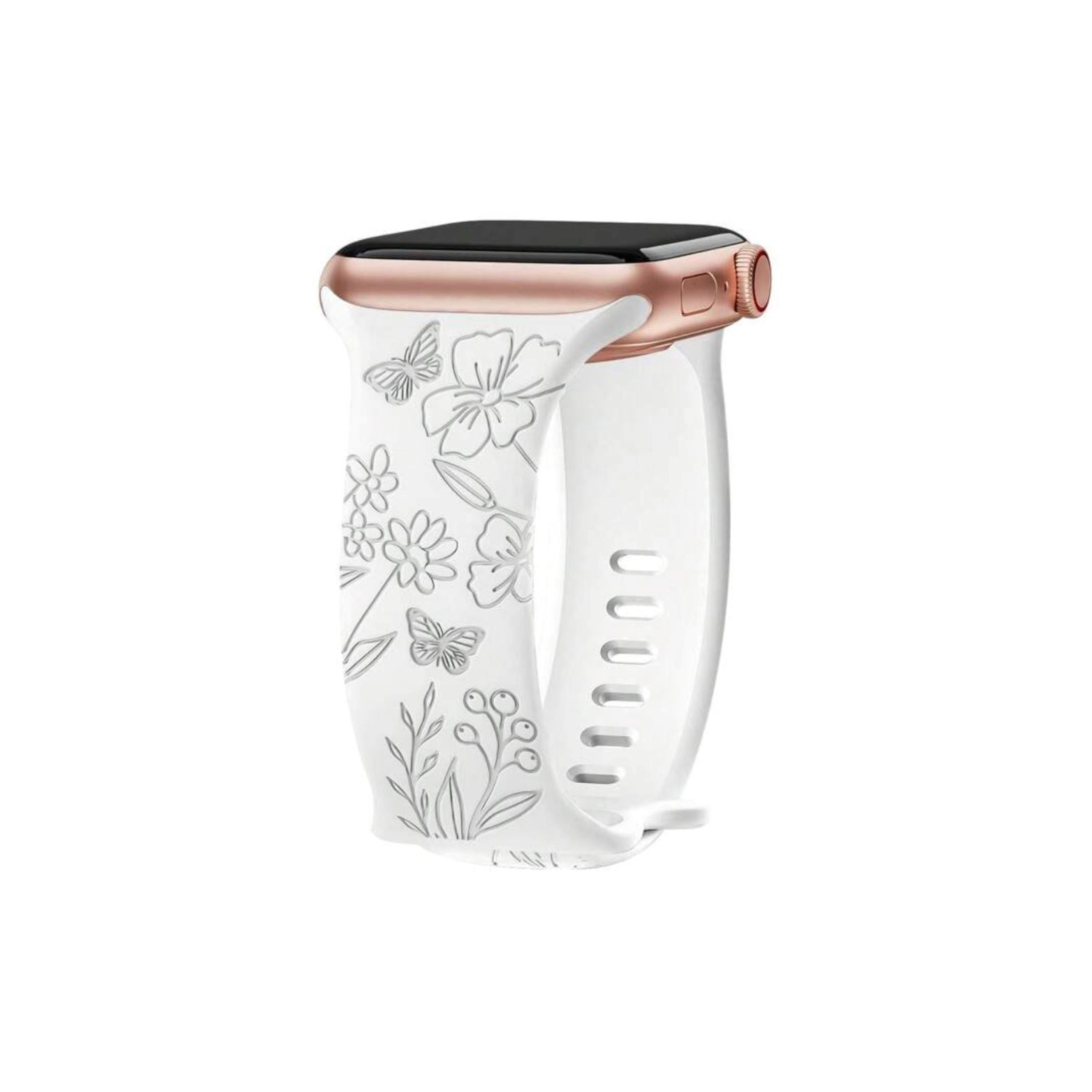 Curea Ceas Apple Watch Flower Silicone White Anca's Store 