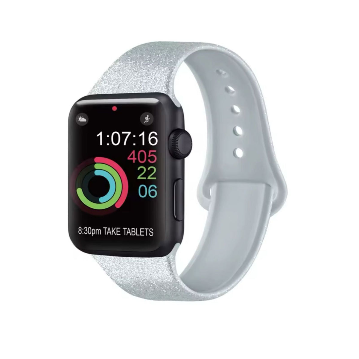 Curea Ceas Apple Watch Silicon Bling Silver Anca's Store 
