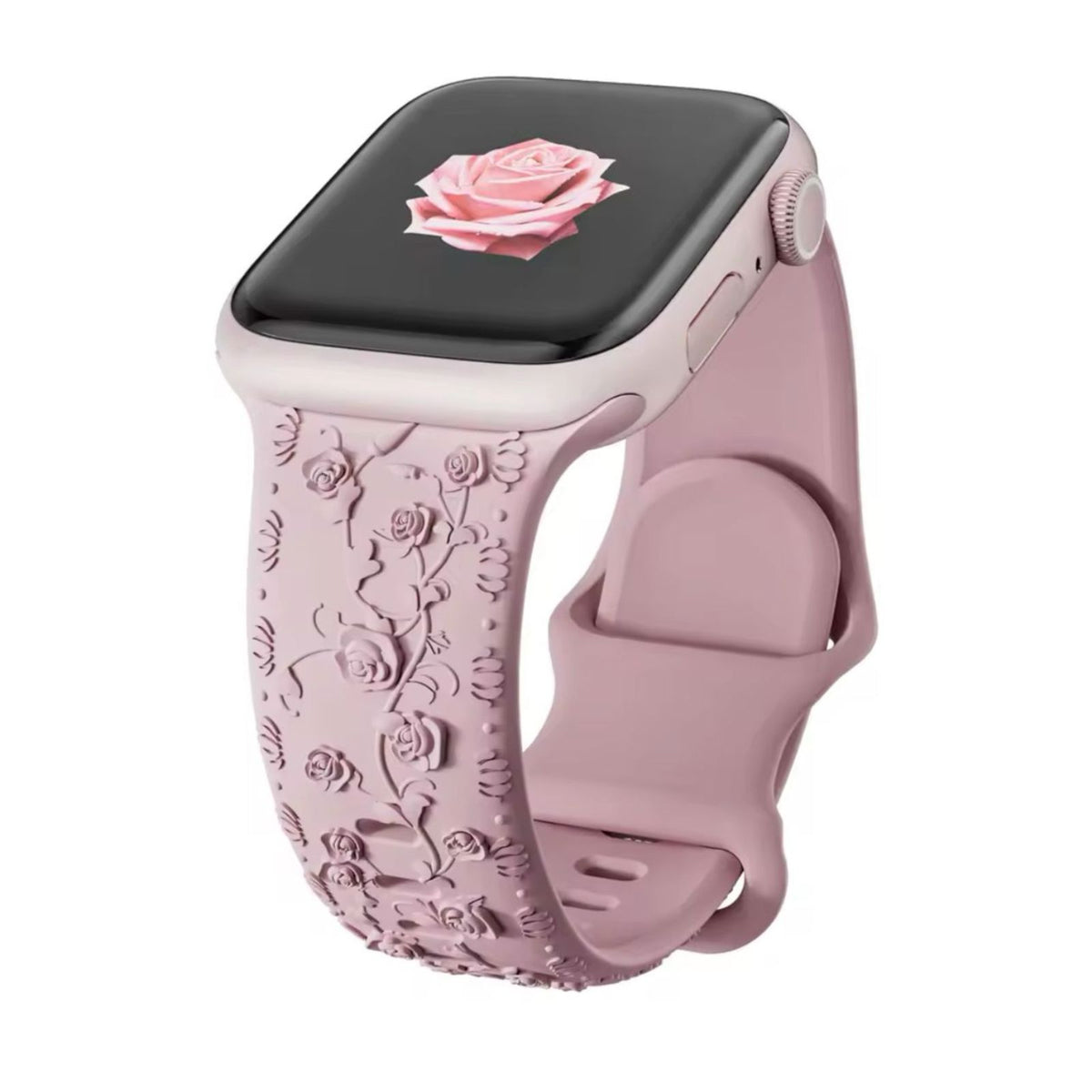 Curea Ceas Apple Watch Silicon Roses Sand Pink Anca's Store 