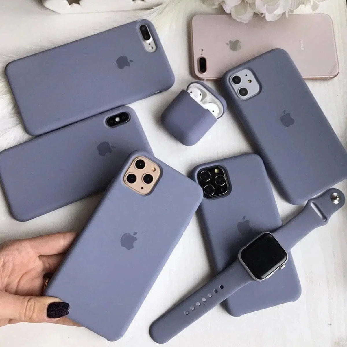 Husa Apple Silicone Case Lavender Grey iPhone Anca's Store 