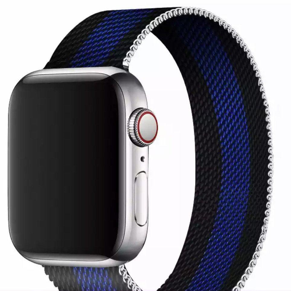 Apple Watchband Milanese Black & Blue Anca's Store 